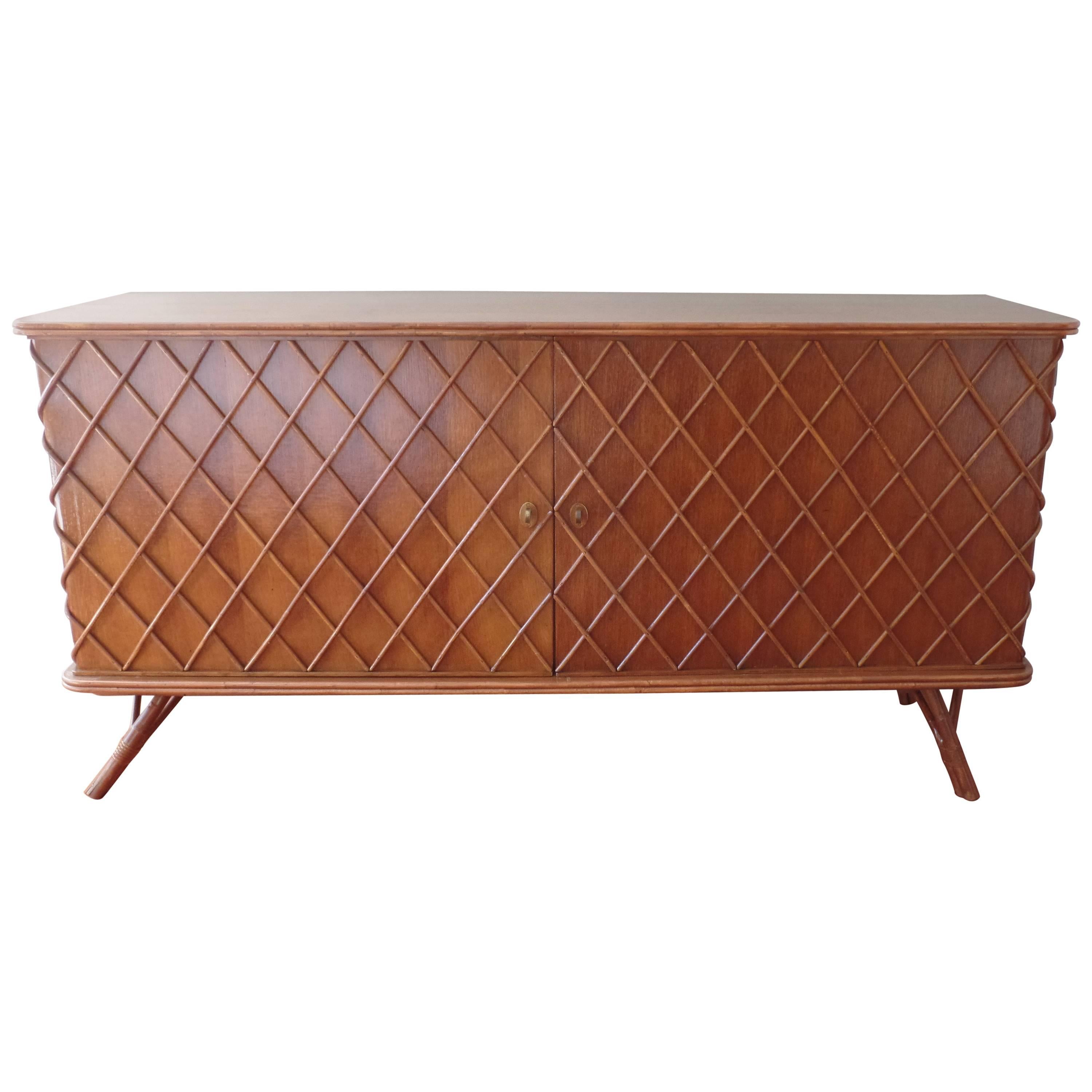 French Mid-Century Modern "Croissilon" Sideboard / Credenza Attr. to Andre Arbus For Sale