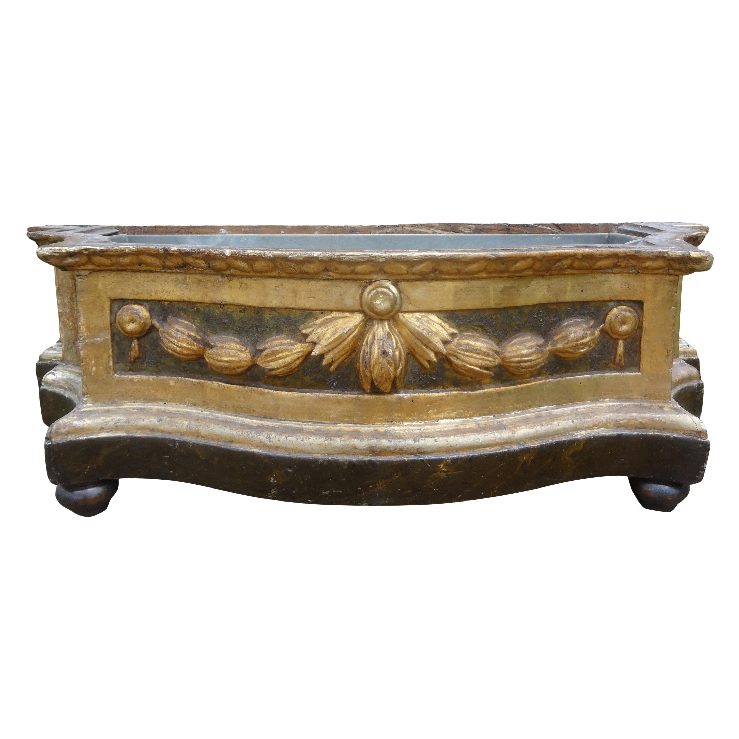 Jardinera de Madera Tallada Estilo Luis XVI Italiano Siglo XIX