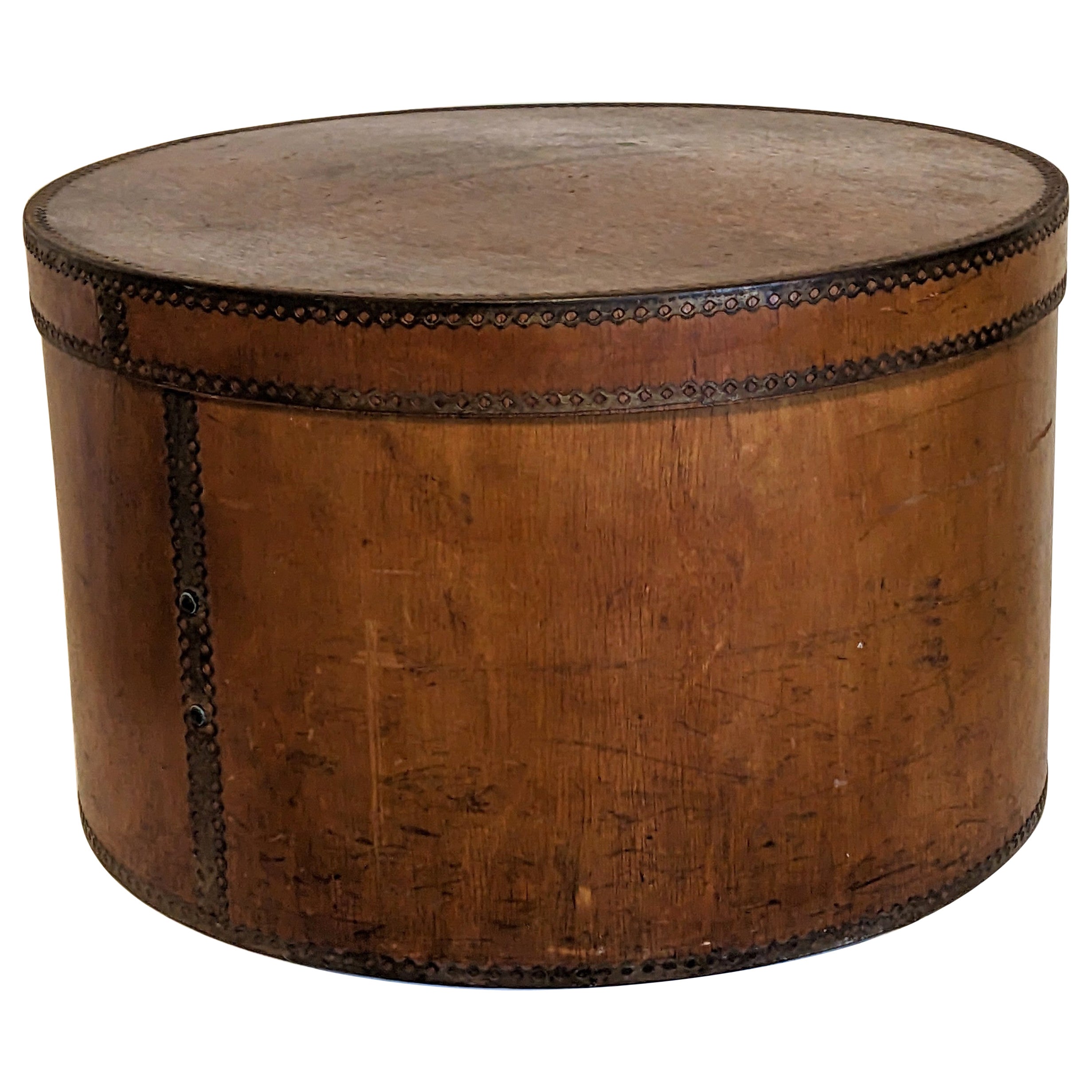 Edwardian gebogenen Wood Hat Box