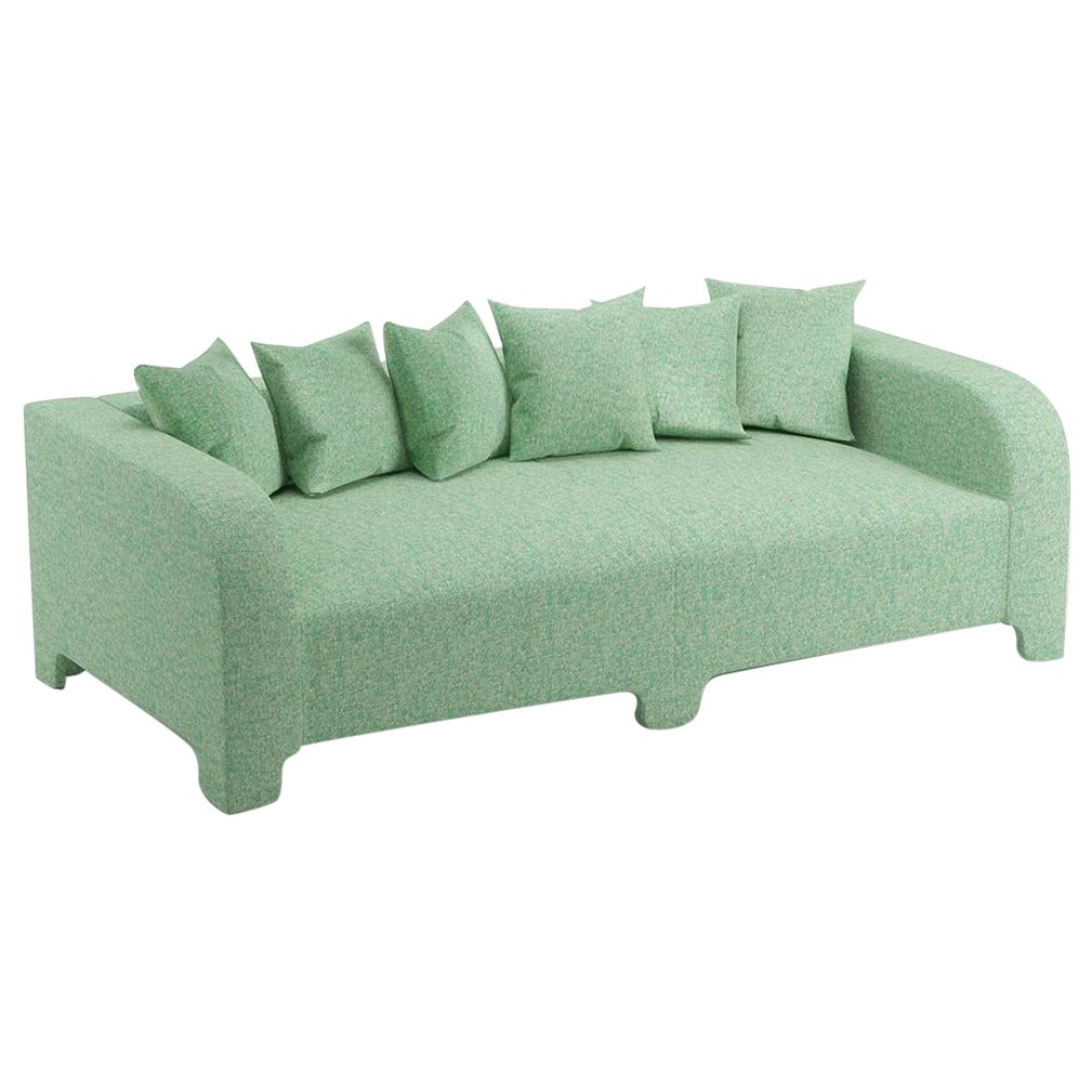 Popus Editions Graziella 4 Seater Sofa in Emerald London Linen Fabric For Sale