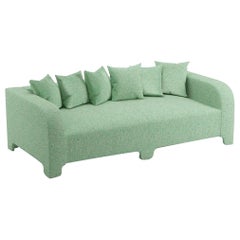 Popus Editions Graziella 4 Seater Sofa in Emerald London Linen Fabric