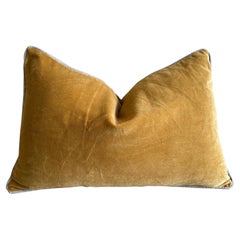 French Cotton Velvet Lumbar Pillow with Jute Trim