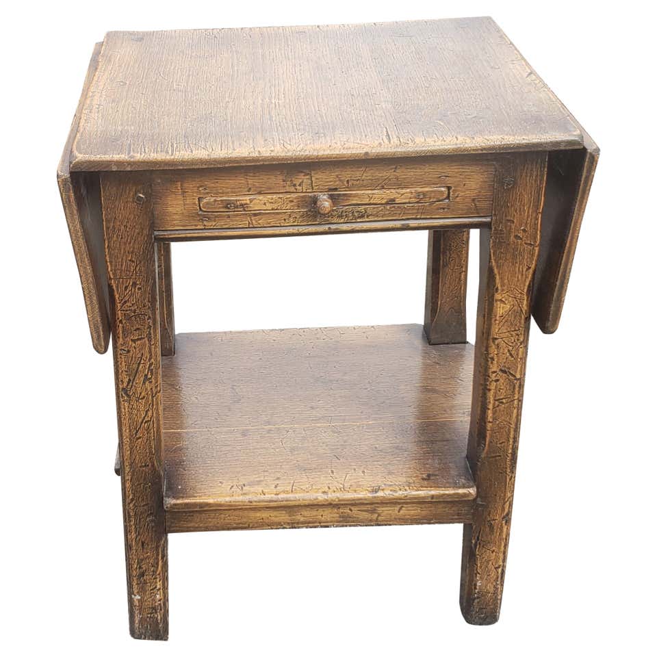 Thomasville Solid Pecan End Table Side Table with Pull Out Tray at ...