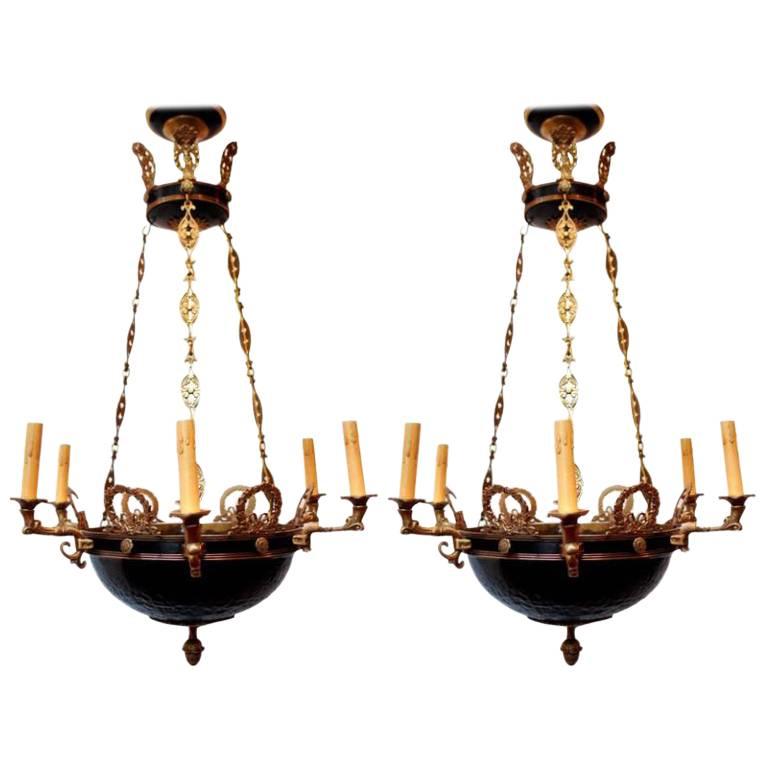 Pair of Empire Style Chandeliers
