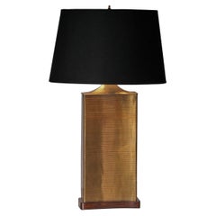 Chapman Ribbed Brass Table Lamp & Shade