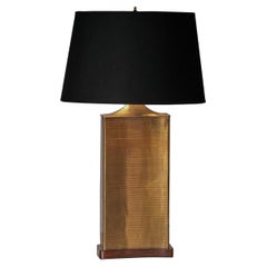 Chapman Ribbed Brass Table Lamp & Shade
