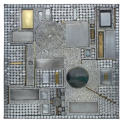 Raf Verjans Brutalist Aluminum Mosaic Square Coffee Table