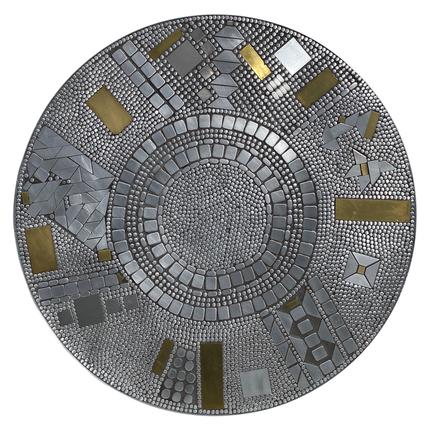 Raf Verjans Brutalist Mosaic Aluminum Round Coffee Table
