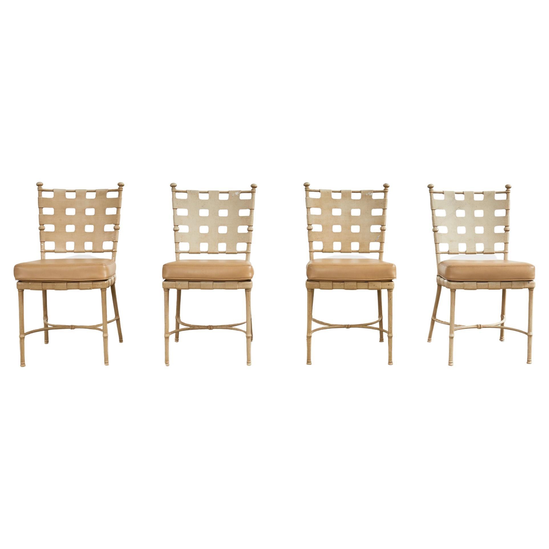 Set of Four Brown Jordan Neoclassical Style Garden Dining Chairs