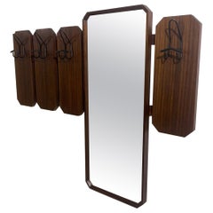 Mid-Century Modern Italian Mirror Coat Rack, 1960s