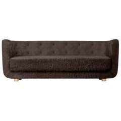 Espresso Sheepskin and Natural Oak Vilhelm Sofa by Lassen