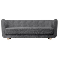 Antrachite Sheepskin and Natural Oak Vilhelm Sofa by Lassen