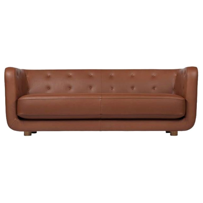 Nevada Cognac Leather and Smoked Oak Vilhelm Sofa by Lassen For Sale