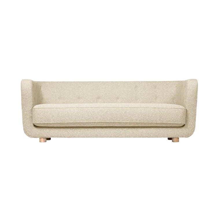 Beige and Natural Oak Sahco Zero Vilhelm Sofa by Lassen For Sale