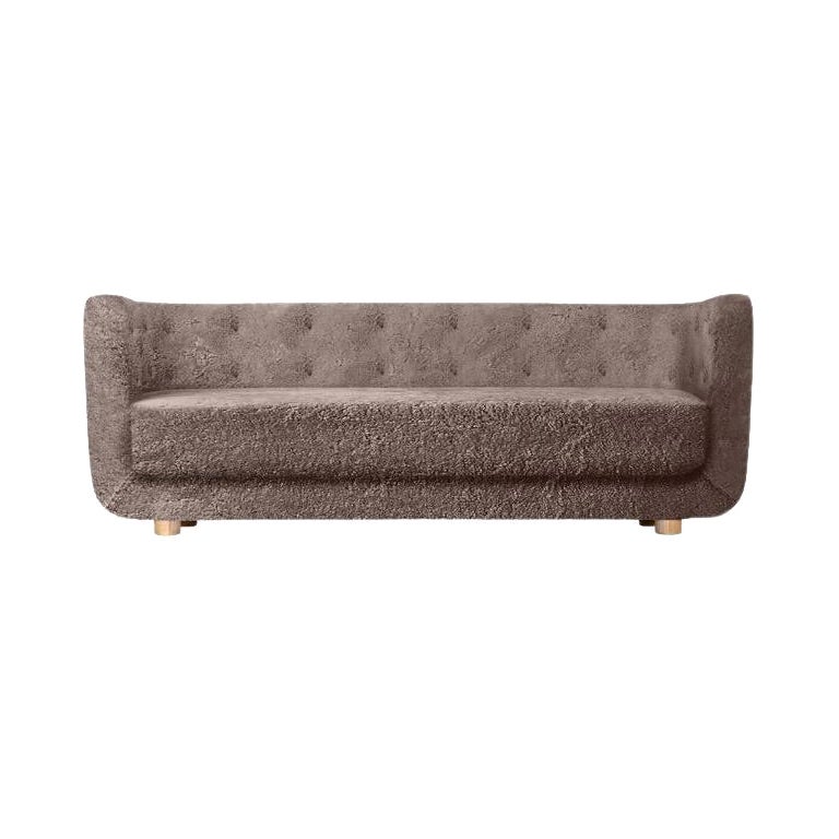 Sahara Sheepskin and Natural Oak Vilhelm Sofa by Lassen For Sale