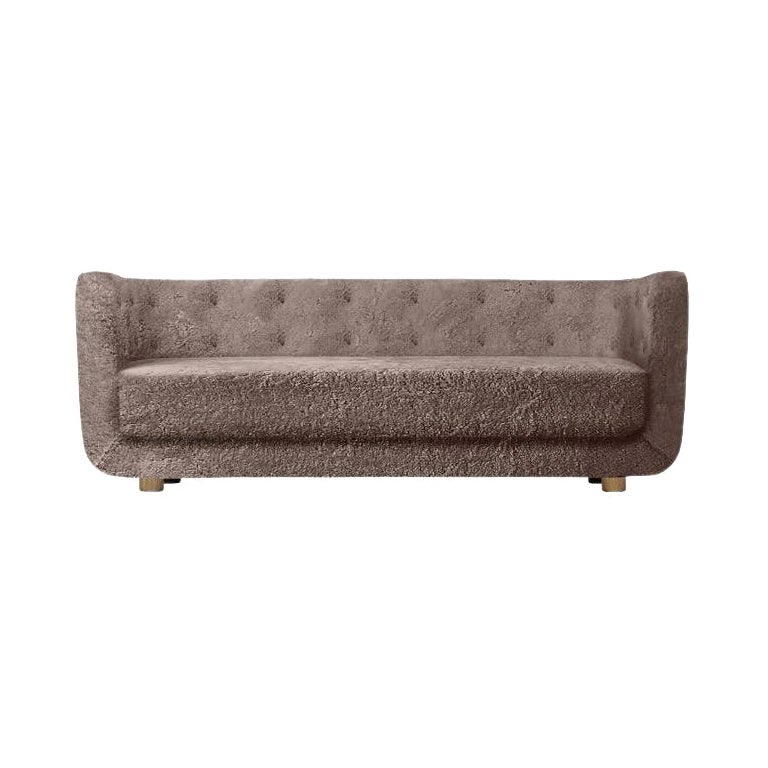 Vilhelm Sofa aus Sahara-Schafsleder und geräucherter Eiche von Lassen