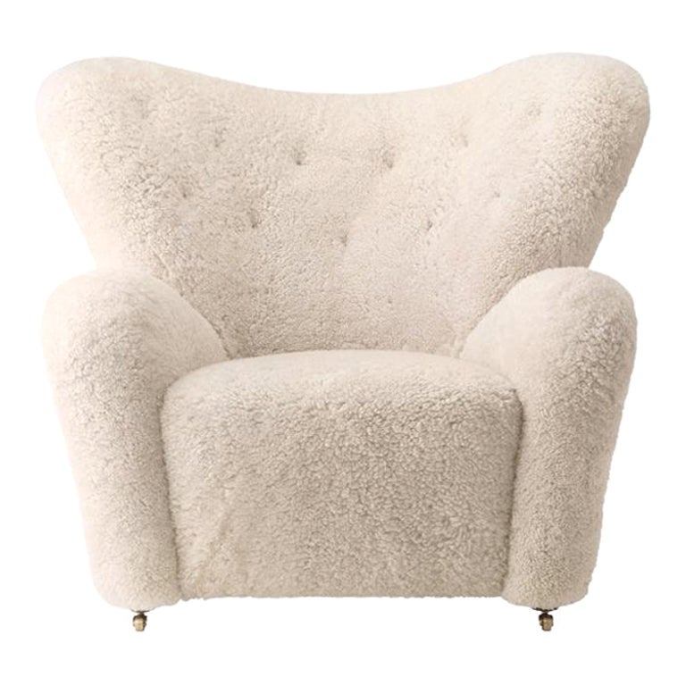 Fauteuil de salon en peau de mouton Moonlight « The Tired Man » de Lassen en vente