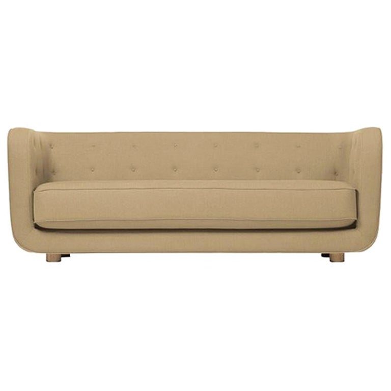 Raf Simons Vidar 3 Vilhelm-Sofa aus Sand und Rauchholz von Lassen