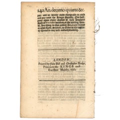 Act for Preventing Frauds and Abuses in His Majesty's Customs 1662