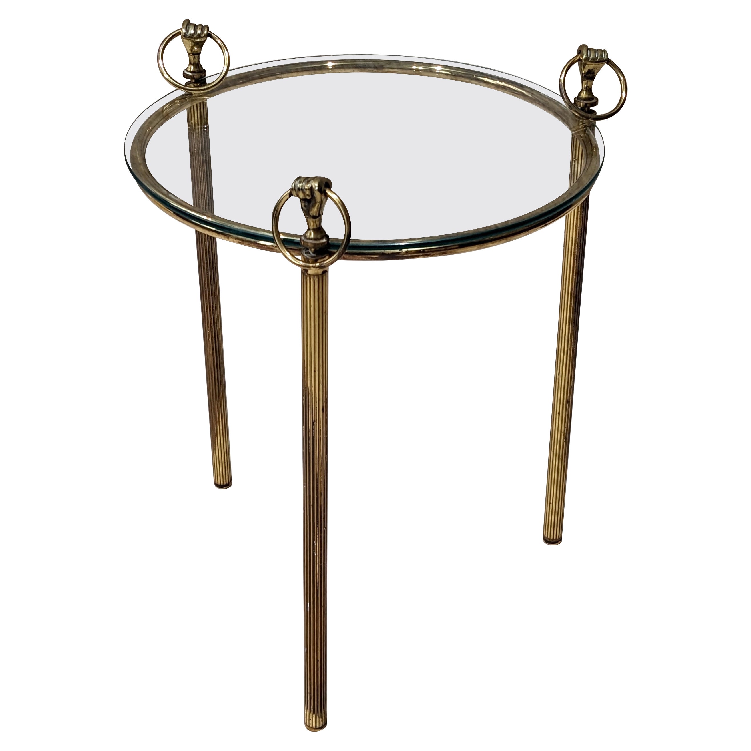 Neoclassical Brass Table in the Spirit of "Maison Bagues" For Sale