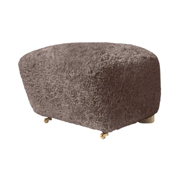 Sahara Natural Oak Sheepskin the Tired Man Footstool by Lassen