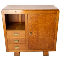 French Side Cabinet, Oak Veneer, Typical of the 1950s, Midcentury