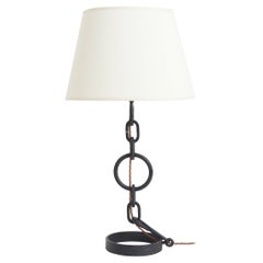 Vintage Midcentury Black Chain Table Lamp