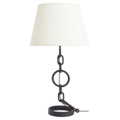 Lampe de table en chaîne noire du milieu du siècle