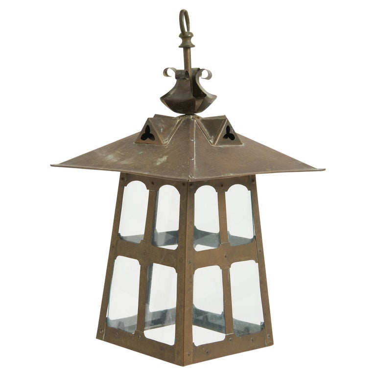 Arts and Crafts Brass Lantern For Sale at 1stDibs