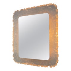 Retro Large Illuminated Mirror by Erco Lucite, 1970s