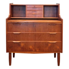 Vintage Mid-Century Modern Danish Secretary Desk Made of Teak Veneer