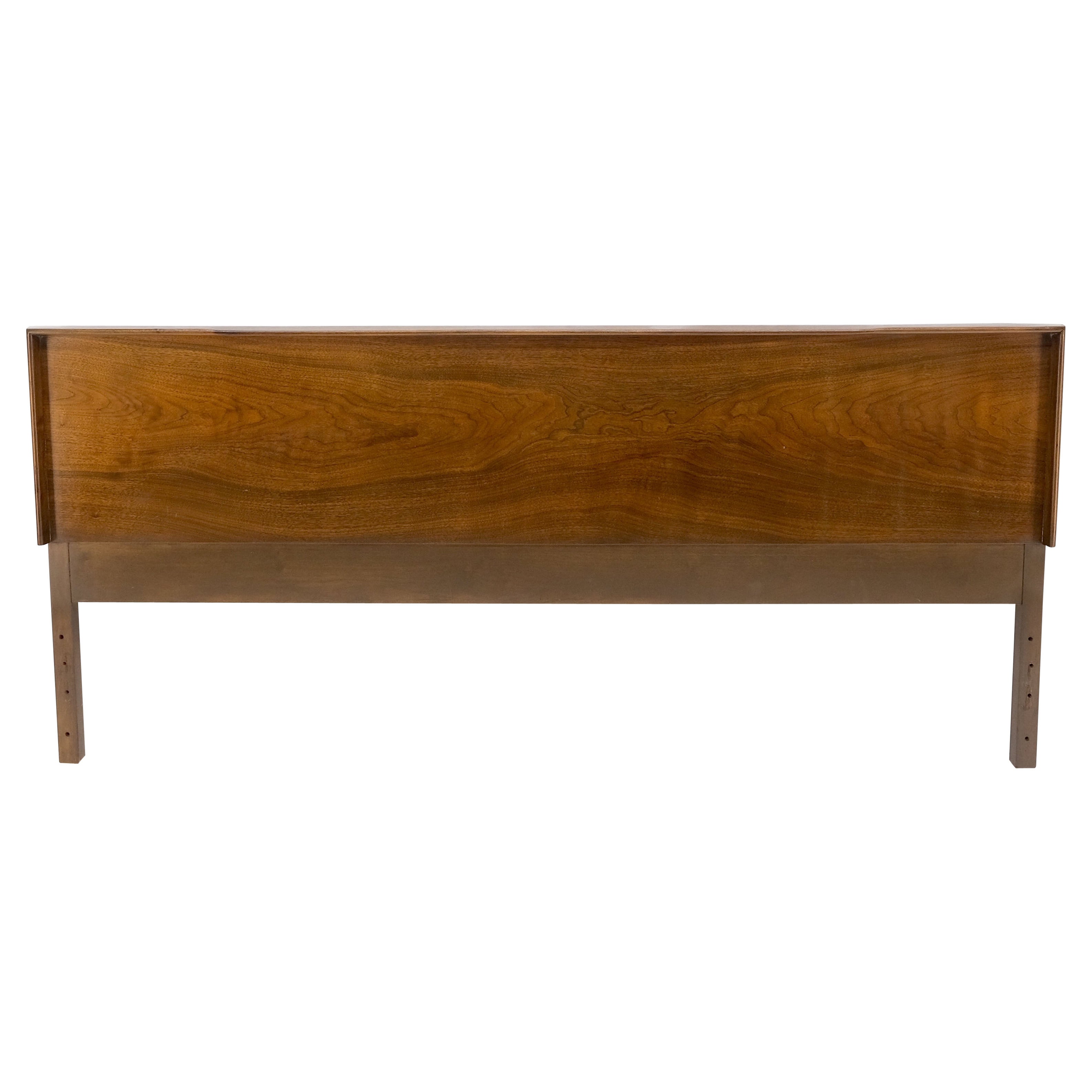 Mid-Century Modern Beautiful Walnut Wood Pattern King Size Bed Headboard Mint! For Sale