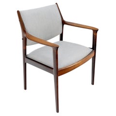 Finn Juhl Attributed Heavy Solid Rosewood Arm Desk Chair New Upholstery Mint!