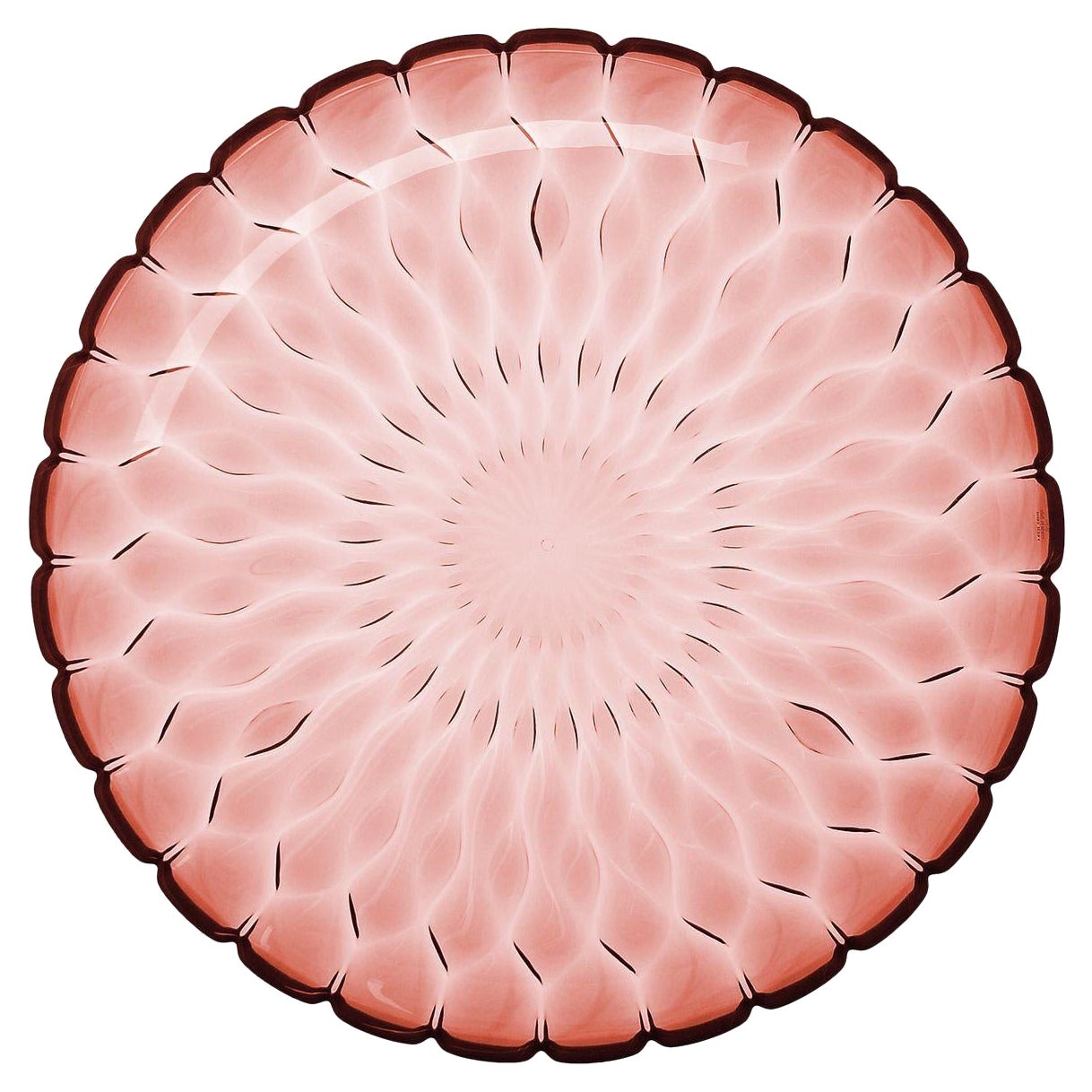 Set of 4 Kartell Jellies Round Trays in Pink by Patricia Urquiola For Sale