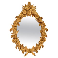 Antiker französischer vergoldeter Holzspiegel
