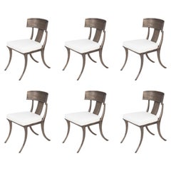 Set of 6 Metal Klismos Style "Garden" Chairs by Michael Taylor