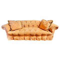 Custom Upholstered Chesterfield Sofa with Tufted Roll Arms Luxe Chenille Fabric