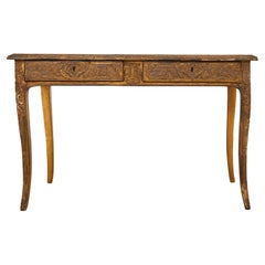 Antique 19th Century Louis XV Style Gilt Carved Writing Table Desk