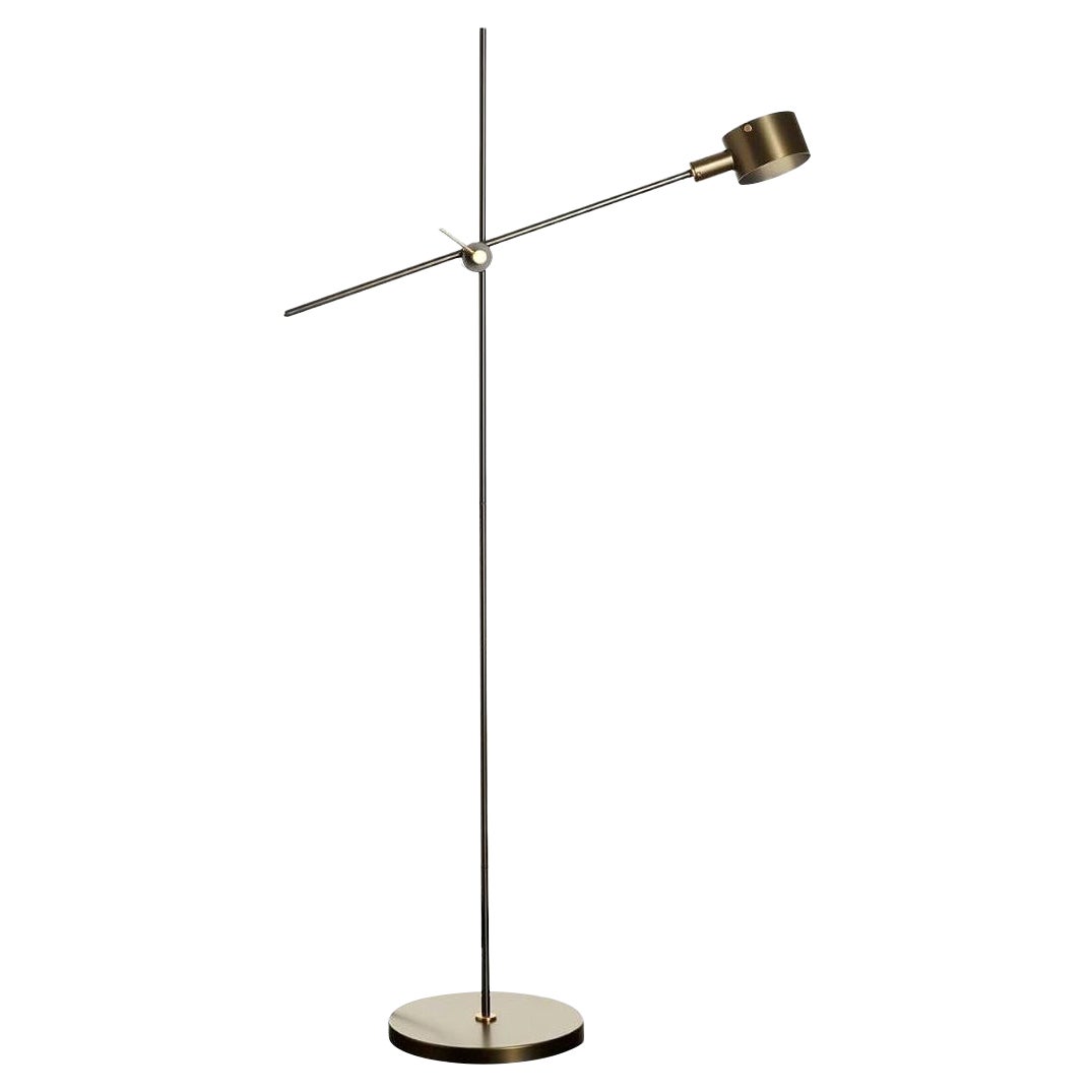 Giuseppe Ostuni Model 352 'G.O.' Floor Lamp in Bronze for Oluce For Sale