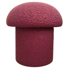 Mushroom Ottoman in Orchid Boucle