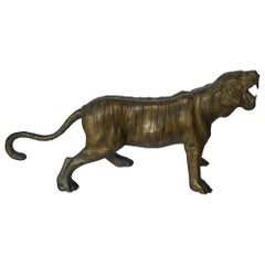 Bronze Midcentury Tiger Sculpture