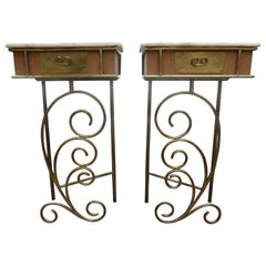 Pair of Italian Modern Brass Nightstands or Tables