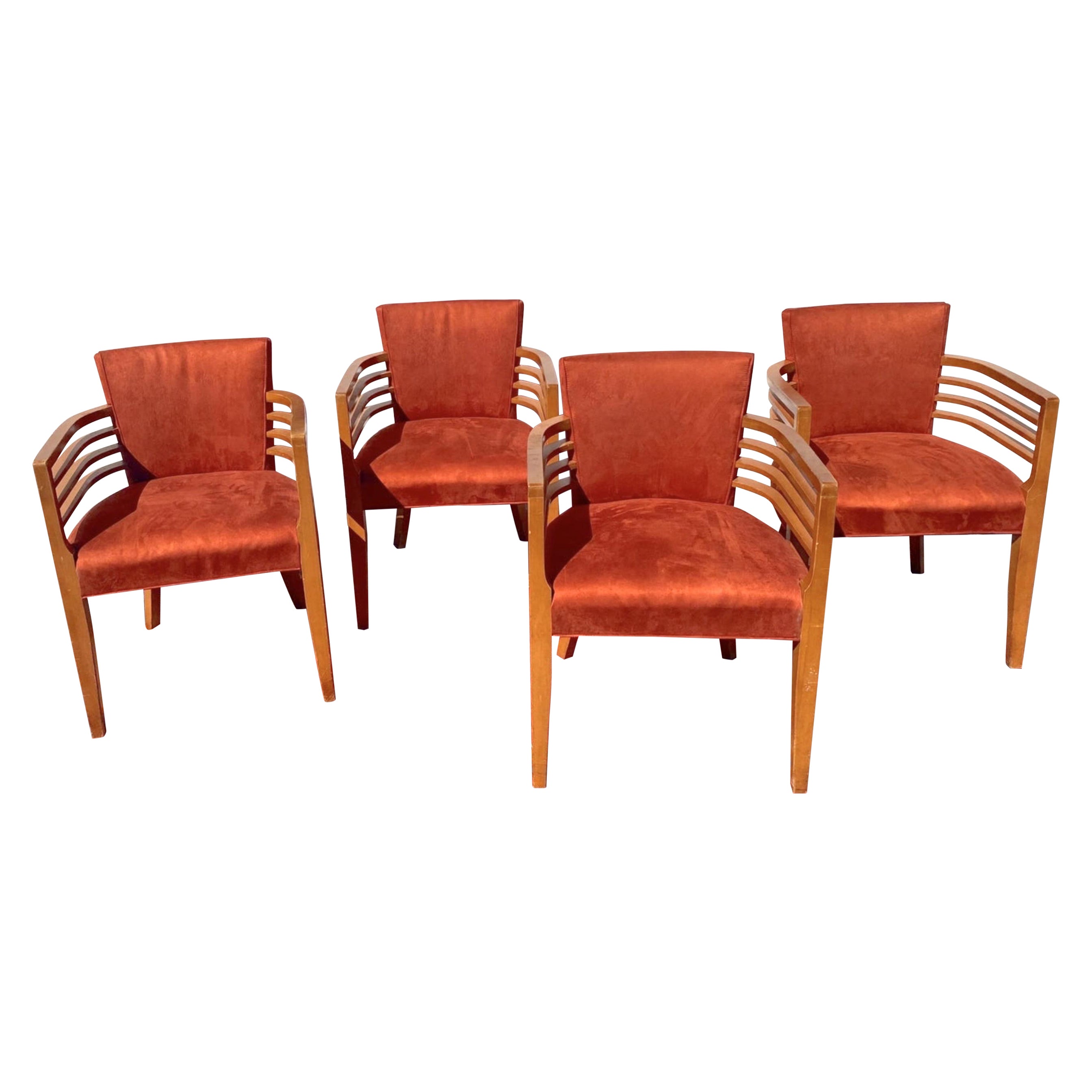 Set of 4 Knoll Art Deco Arm Chairs