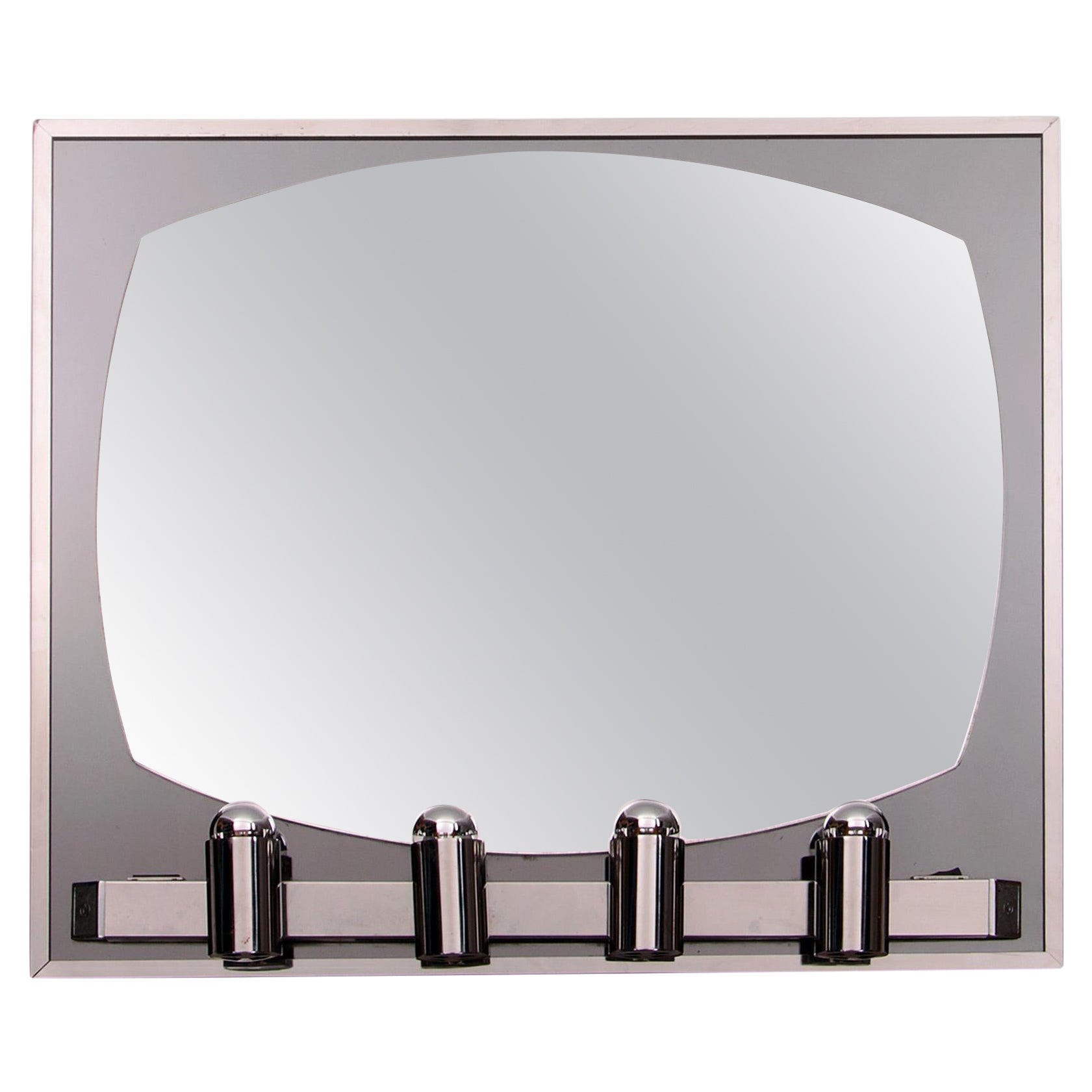 Theater Layout Mirror with Lighting, 1960 Netherlands For Sale