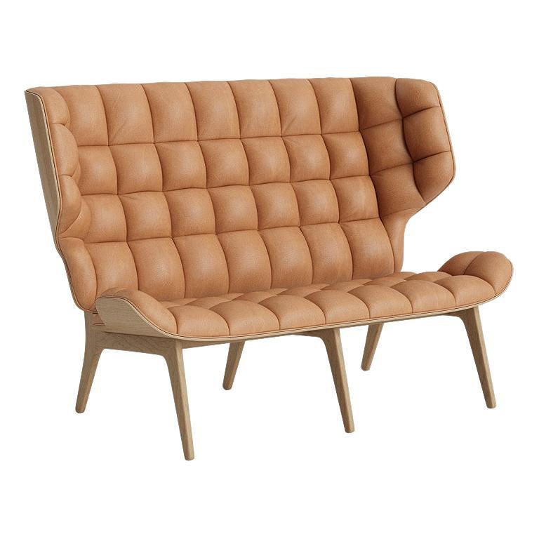 Divano contemporaneo 'Mammut' di Norr11, Oak naturale, pelle Dunes