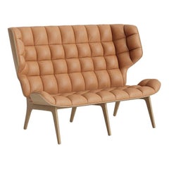 Contemporary 'Mammoth' Sofa by Norr11, Natural Oak, Dunes Leather