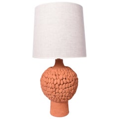 Lampe « Melides » en céramique terracota 45 cm, édition Barracuda.