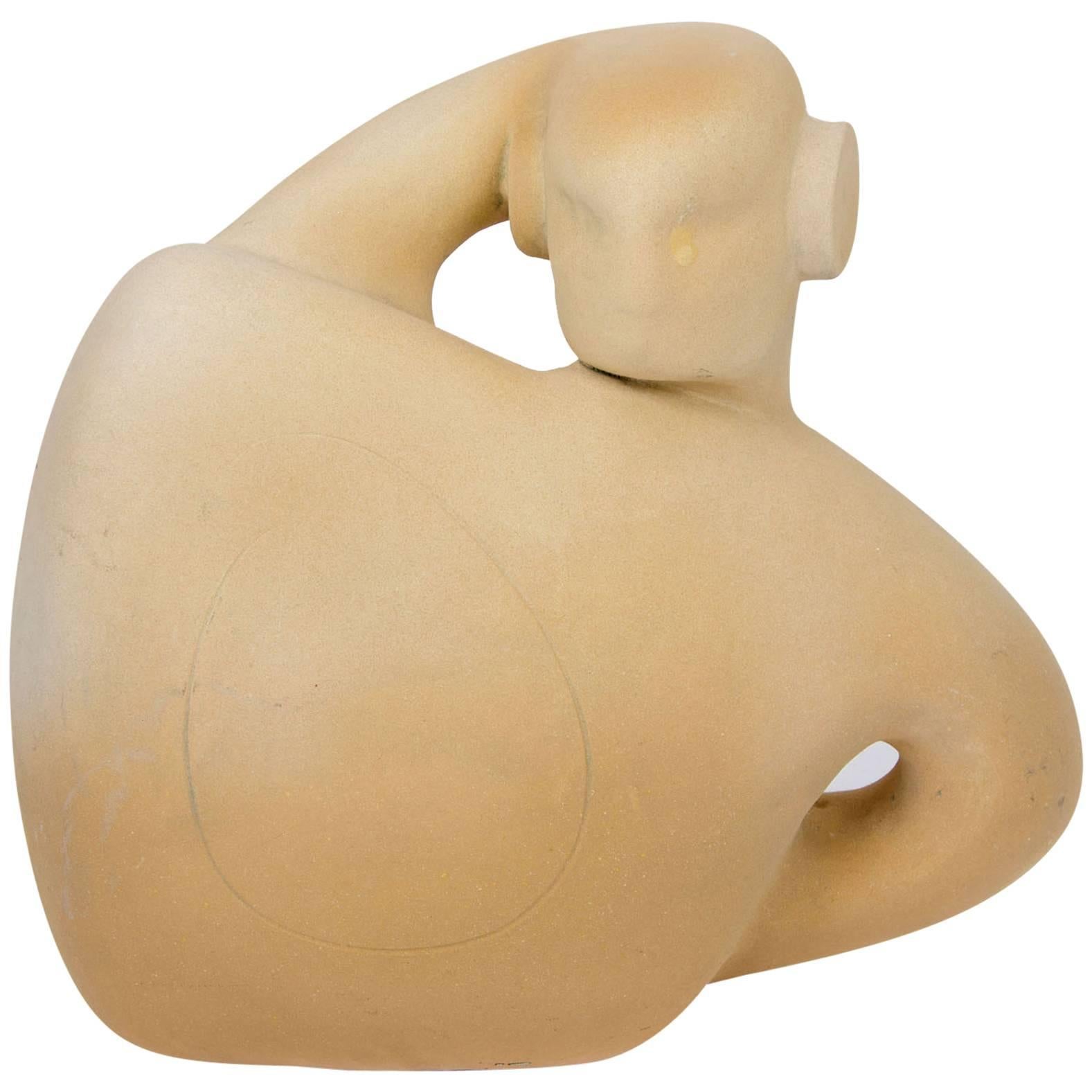 Large Sculpture Ceramic Figurative in Terracotta