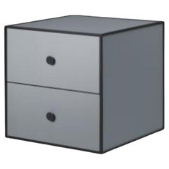 35 Boîte à cadre gris foncé avec 2 tiroirs par Lassen