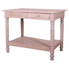 French Bleached Oak Drapers Table